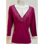 LIZ CLAIRBORNE PETITES Magenta Top (Petite Medium)