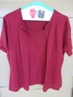 Maroon Dressy Sweater Top - S (4/6)