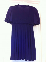 ABS BLUE V NECK SHORT SLEEVE MINI DRESS Sz XS NEW w TAGS