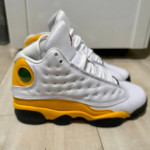 SIZE 4Y AIR JORDAN 13 RETRO DEL SOL WHITE GOLD — PREOWNED