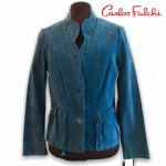 NEW CARLOS FALCHI 100% genuine leather jacket NWT size M Women's