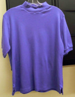 2 Lands' End Mock Turtleneck Top / Blue & Yellow Medium