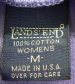 2 Lands' End Mock Turtleneck Top / Blue & Yellow Medium