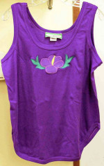 NWOT Women's Tank Top with Purple Hibiscus Applique - Perfect for Summ
