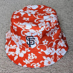 NEW SF Giants orange & white Hawaiian hibiscus flower bucket hat