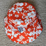 NEW SF Giants orange & white Hawaiian hibiscus flower bucket hat