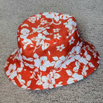 NEW SF Giants orange & white Hawaiian hibiscus flower bucket hat