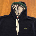 Lacoste Crocodile hoodie navy stripe pullover