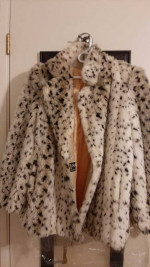 Vintage Faux Leopard Fur Coat