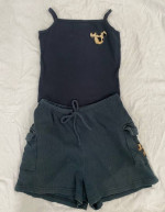 2 pc disney disneyland womens Mickey tank top + shorts set