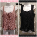 LOT OF 2 WOMENS LACEY TANK TOPS SIZE XL (READ)