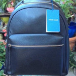 Cole Haan Womens Black Leather Backpack Zip Top Closure 11” L x 7 1/2”
