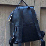 Cole Haan Womens Black Leather Backpack Zip Top Closure 11” L x 7 1/2”
