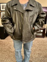 Mens Harley Davidson Top of the Line Vintage Leather Jacket (Size 2XL)
