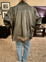 Mens Harley Davidson Top of the Line Vintage Leather Jacket (Size 2XL)