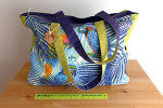 NEW! Bright summer bag/oversize tote with parrots