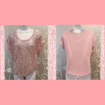 LOT OF 2 WOMENS SEQUIN MESH TOPS SIZE M