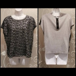 LOT OF 2 WOMENS SEQUIN MESH TOPS SIZE M