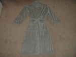 Gray Fleece Robe Bathrobe w/ Tie Closure One Size Unisex Brand New NIB