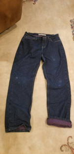Cabela's Flannel Fleece Lined Blue Jeans Womens 10 Cabellas Cabelas