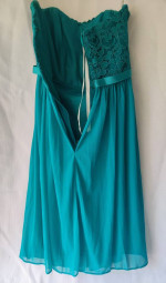 DAVID'S BRIDAL Size 0 Dark Teal Strapless Cocktail Dress