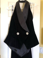 Black skirt and halter top