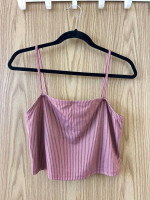 striped pink crop top