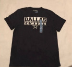 Dallas Cowboys S20 Zane Tee Shirt Mens Large Navy Blue Nwt 100% Cotton.31’ len