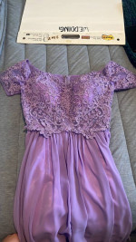 Purple Off-The-Shoulder Prom Dress