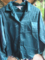 Silky Forest Green 2-Piece Pajama Set - Small