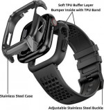 Compatible with Apple Watch Band 44mm with Stainless Steel Case, Shock