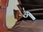 APC-Brand Brown Leather Clamshell Briefcase Chromebook Bag w/ Lock