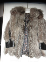 Fur and leather jacket
