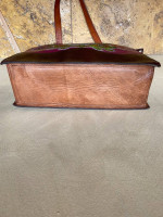 Rare, new, tooled and painted leather tote