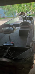 Old fishing boat, motor, trailer