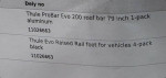 Thule ProBar 79" rack & Thule Evo Raised Rail foot mounts 4pack