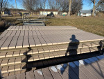 300' of tan V-dock with 12' platform, steps and more.