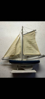 WOODEN MODEL OF A SAILING SHIP