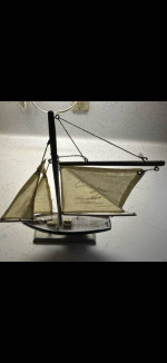 WOODEN MODEL OF A SAILING SHIP