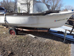 Vintage chrysler boat 16 ft. Outboard with tralier no titles antique