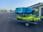 2 Tier Trailblazer Kayak trailer and 5 Kayaks