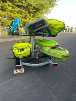 2 Tier Trailblazer Kayak trailer and 5 Kayaks