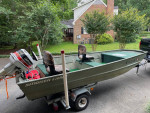 14' Smoker Craft Jon Boat w/ 25 HP Johnson Outboard Motor