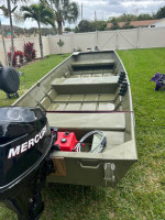 2022 12’ jon boat, 9.9 merc 4 stroke trailer