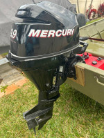 2022 12’ jon boat, 9.9 merc 4 stroke trailer