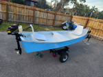 Nice 13.4ft Gheenoe, 2021 4hp 4-stroke, solid trailer