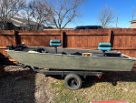 14ft fiberglass boat flat bottom