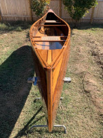 Restored Vintage Cedar Strip Canoe