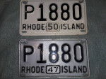 Pair of 1947 Rhode Island License Plates
