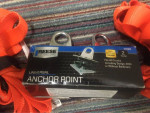 Pick up truck bed rail anchor points with tie down straps